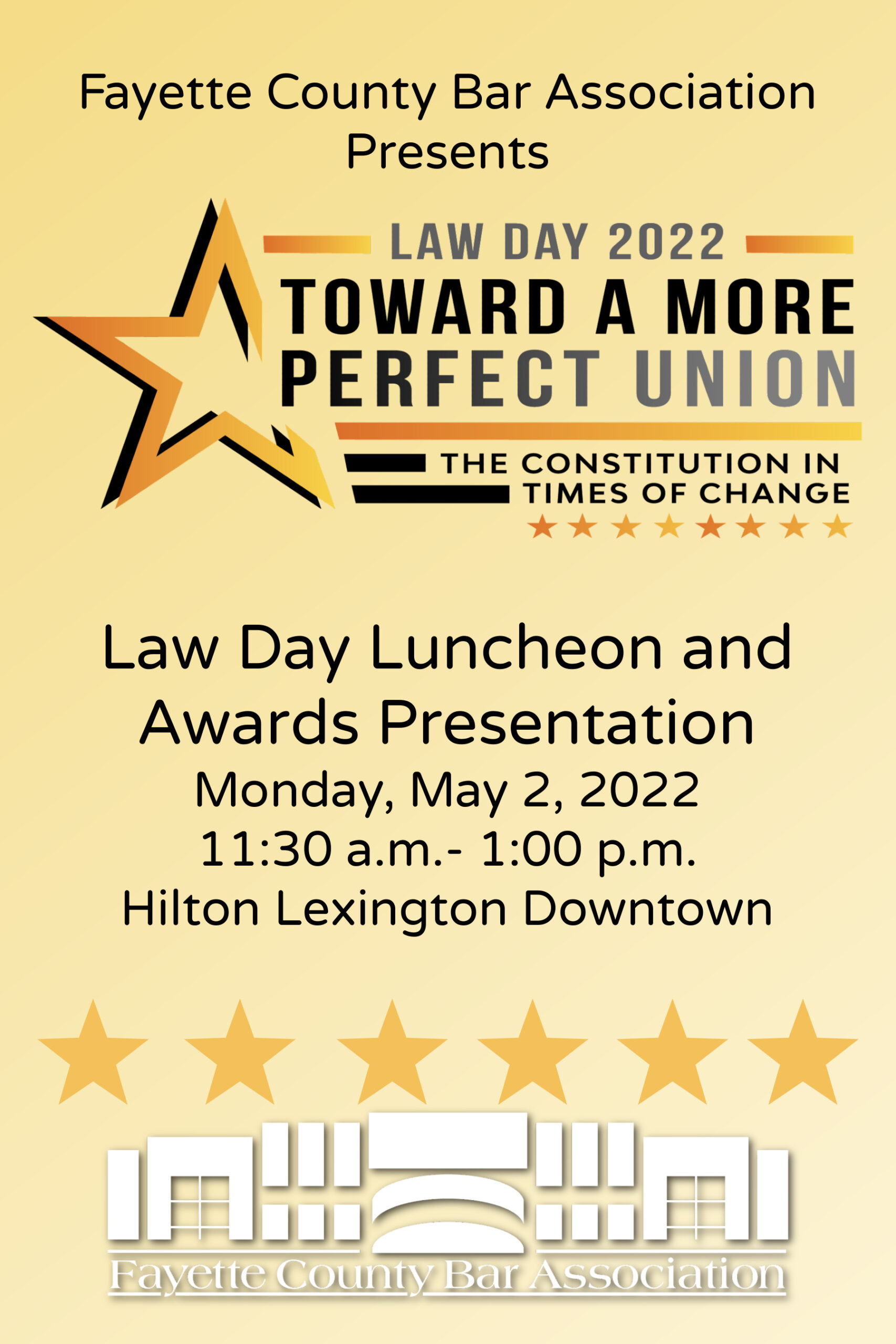 Bill Fortune and Bob Lawson Book Discussion Annual Law Day Celebration Membership Renewal